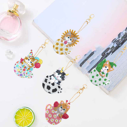 Colorful Kittens - Diamond Painting Keychains
