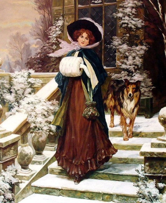 A Winter Rose Paint by Diamonds