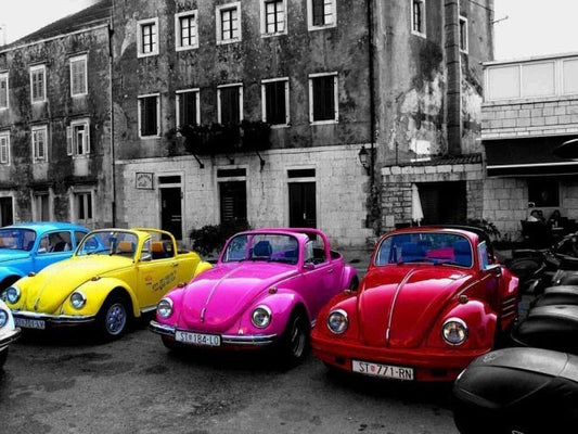 Vintage cars and old city - 5D DIY diamond painting - 